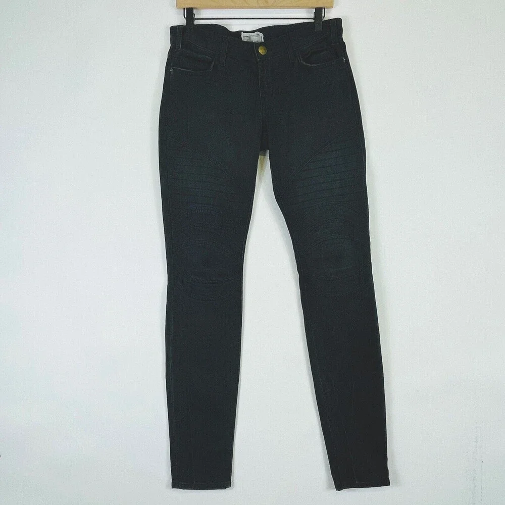 Current Elliott‎ Jeans Womens 27 Black Night Wash The Moto Skinny Indie Sleaze